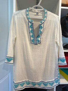 Sigrid Olsen Embroidered White Tunic Size S